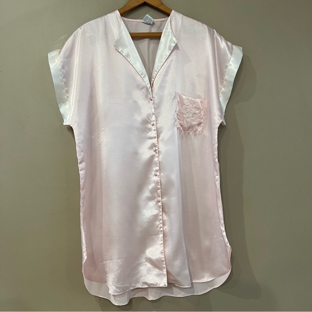 2 Vintage Barbizon Kathryn Nightgown Pajama Top Dress Sleep Shirt Sz L Embroider